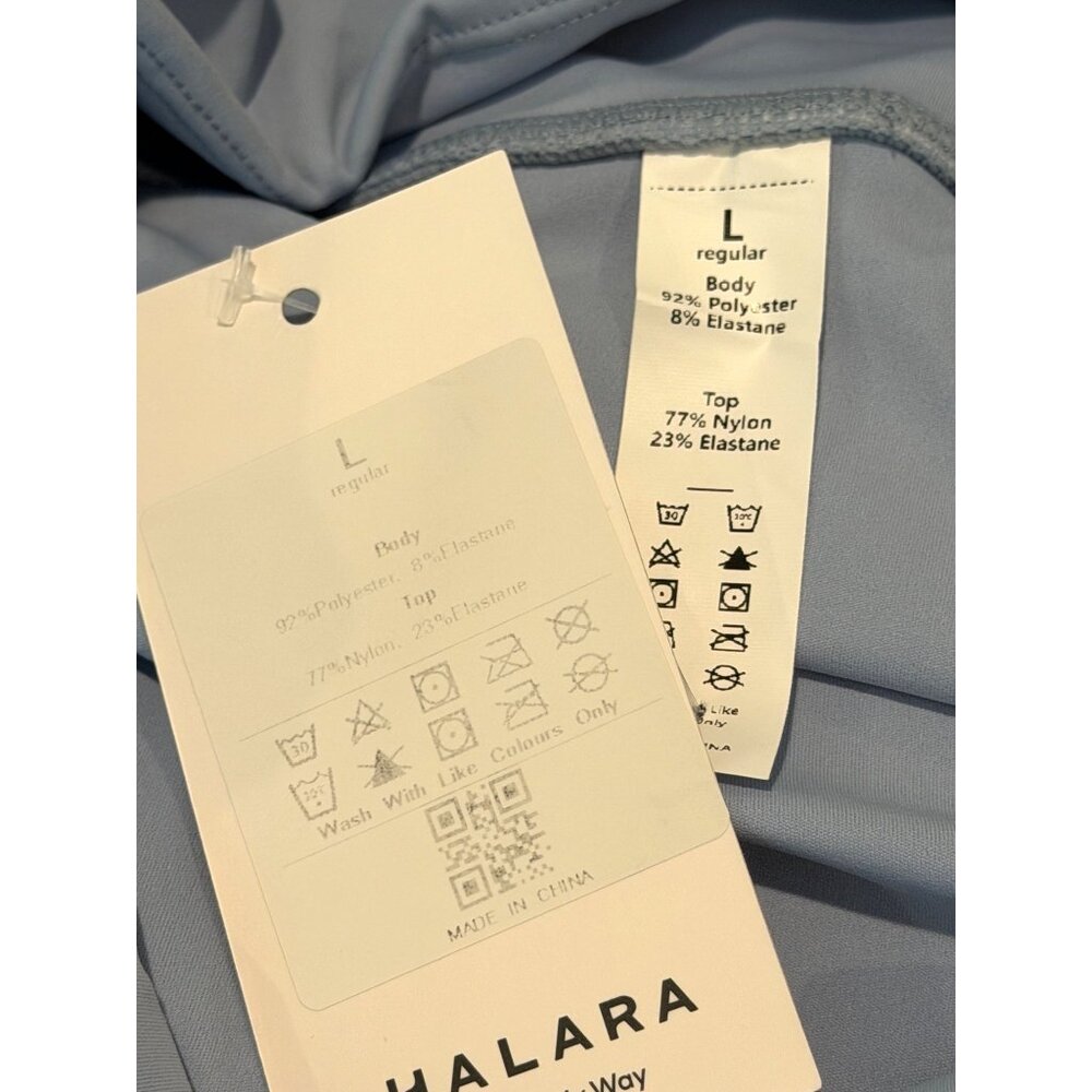 Halara Women's Side Pocket Pleated Tennis Skirt w/Shorts Blue Size Large NWT - Picture 4 of 5